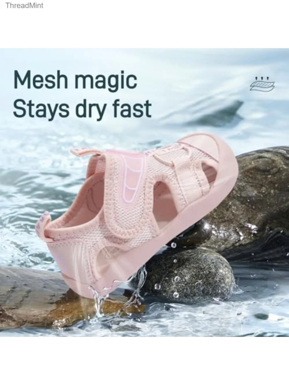 Kids Closed Toe Sport Sandals Quick-Dry Mesh Non-Slip Water Beach Hiking